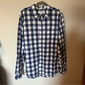 Old Navy Blue and White Plaid Men's Shirt